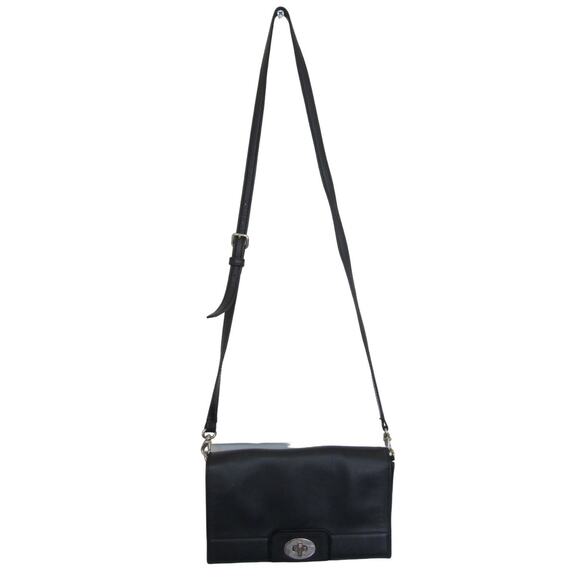 KATE‎ SPADE Hampton Road Juliana Black Leather Turn Lock Crossbody Purse - Picture 2 of 9